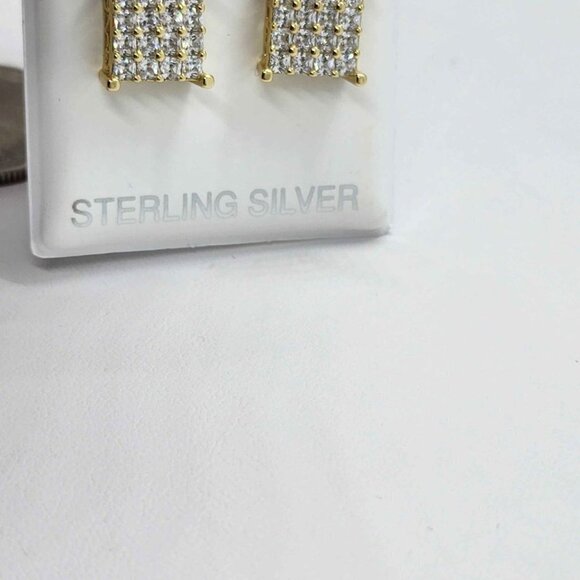 BRAND NEW   Sterling Silver 925 Square Design Earrings - Picture 2 of 4